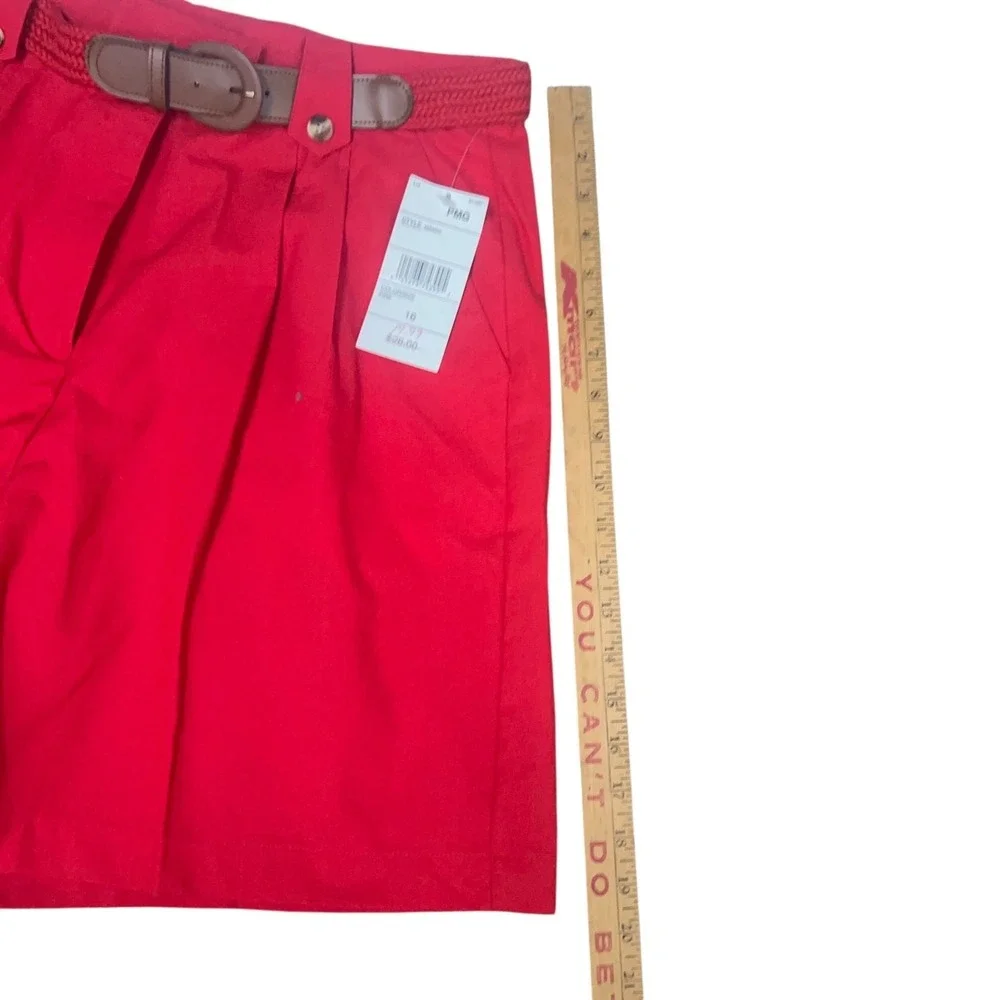 Vintage Belted Pleated Shorts Bundle 2 Pc 16 High Rise Preppy Retro NWT Vacation - Picture 7 of 13